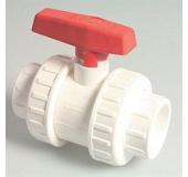 AK white double union PVC 1 1/2" ball valve